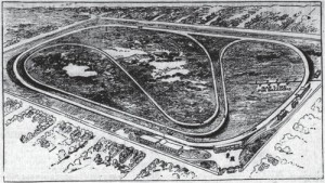 A view of the proposed layout for the Indianapolis Motor Speedway from early 1909