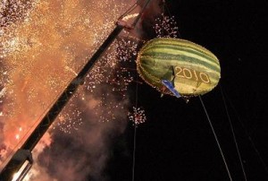 The giant watermelon in Vincennes, IN, in 2010.