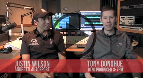 Justin Wilson in studio with 1070 THE FAN’s Tony Donohue, May 2015